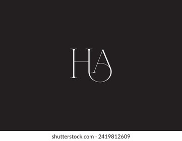 HA logo design. AH Letter Logo Design.