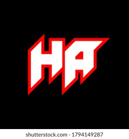 HA logo design, initial HA letter design with sci-fi style. HA logo for game, esport, Technology, Digital, Community or Business. H A sport modern Italic alphabet font. Typography urban style fonts.