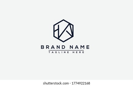 HA Logo Design Template Vector Graphic Branding Element.