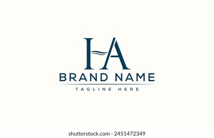 HA logo Design Template Vector Graphic Branding Element.