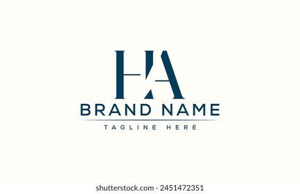 HA logo Design Template Vector Graphic Branding Element.