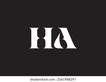 HA logo Design Template Vector Graphic Branding Element.
