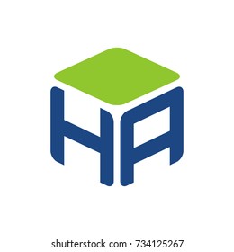 HA logo initial letter design template vector