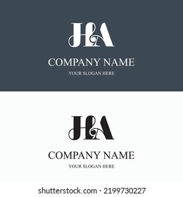 HA logo initial letter luxury royal logo. template symbol. modern golden luxury logo. abstract monogram vector letter mark brand fashion. icon  business monogram boutique font Clothing minimalist.