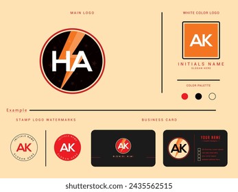 HA, Ha Logo Letter Vector Your Electric Business