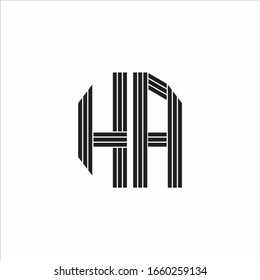 HA Logo monogram outline style linked isolated on white background