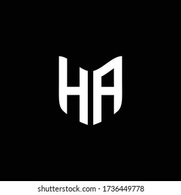 ha logo monogram with shield shape design template