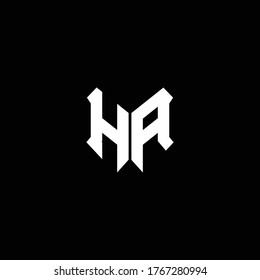 ha logo monogram with shield shape design template
