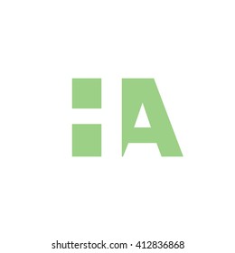 HA Logo. Vector Graphic Branding Letter Element. White Background