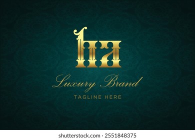 HA LUXUS BUCHSTABE LOGO DESIGN. Es ist ein Luxus-Buchstaben-Monogramm-Logo, dieses Logo durch die Kombination von zwei Buchstaben gemacht