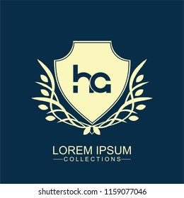 HA Luxury logo,Design for Boutique hotel,Resort,Restaurant, Royalty, Victorian identity, luxury Hotel, Heraldic, Fashion,VIP,Club,education Full vector logo template.