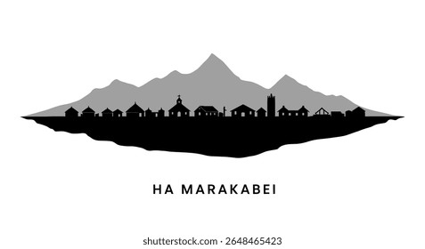 Ha Marakabei Skyline Vector Lesotho Mountains.