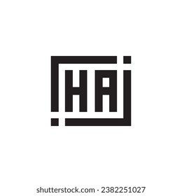 HA minimalist geometric symbol logo in high quality professional design that will print well across any print media