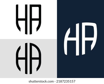 HA modern initial letter logo design vector bundle. It will be suitable for which company or brand name start those initial.