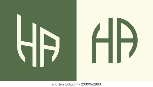 Paquete vectorial de diseño de logotipo de letras iniciales HA moderno. Será adecuado para qué empresa o nombre de marca inician esas iniciales.
