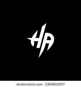 HA monogram esport logo design with cool shape concept in vector