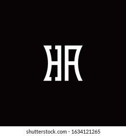 HA monogram logo with curved side style design template