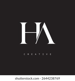 HA Monogram Logo Minimal Elegant Letter mark for Luxury, Fashion   Creative Brands	
