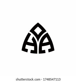 HA monogram logo with modern triangle style design template isolated on white background