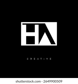 HA Negative Space Monogram – Minimalist Black and White Letter mark Logo for Creative Branding, Fashion Identity and Modern Design Concepts
