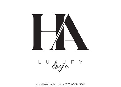 Serieller HA-Buchstabe Monogramm Typografie-Logo für elegante Premium-Branding-Identität