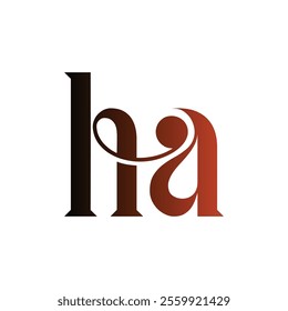 HA Simple alphabet modern minimalist negative space font vector business logo design