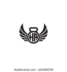 HA simple fitness gym concept in high quality professional design that will print well across any print media