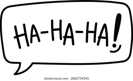 Ha Ha Ha speech bubble comic laughter flat vector illustration