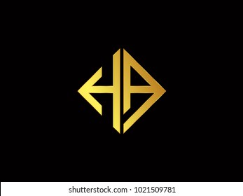 HA square shape gold color logo