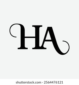 ha  symbol initial letter design