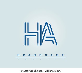 HA Technology Letter Logo Template. This tech letter logo is a graphic mark that uses letters to represent a technology company.