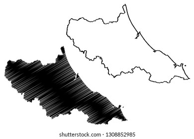 Ha Tinh Province (Socialist Republic of Vietnam, Subdivisions of Vietnam) map vector illustration, scribble sketch Tinh Ha Tinh map