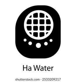 Ha water icon designed in solid style 