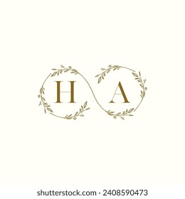 HA wedding infinity in elegant monogram with high quality professional design that will print well