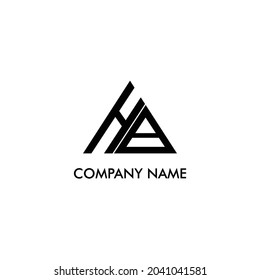 HA written in triangle triangular logo black color