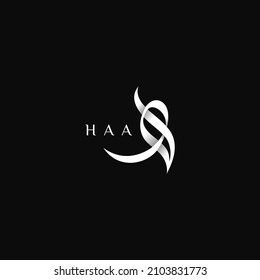 Haa ( H Letter ) In Arabic Calligraphy - Mocern Freehand Style - Vector Logo 