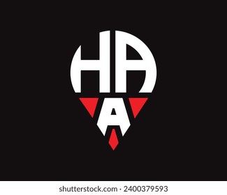 HAA letter location shape logo design