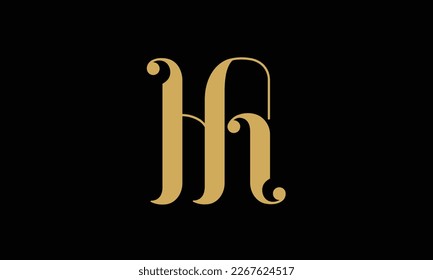 HA,AH, Abstract Letters Logo Monogram