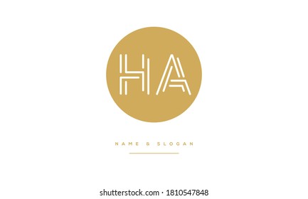 HA,AH,H ,A  Abstract Letters Logo Monogram