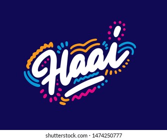 Haai Lettering Tshirt Notebook Postcard Vector Stock Vector (Royalty ...