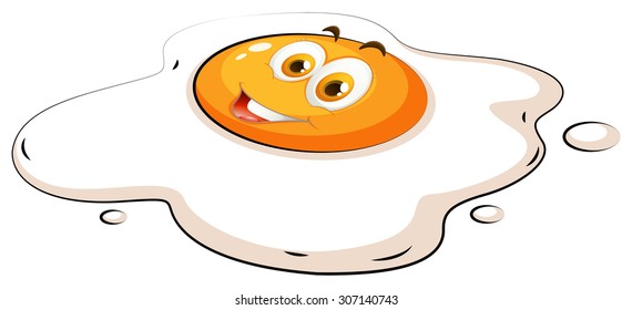 Haapy face on egg yolk illustration