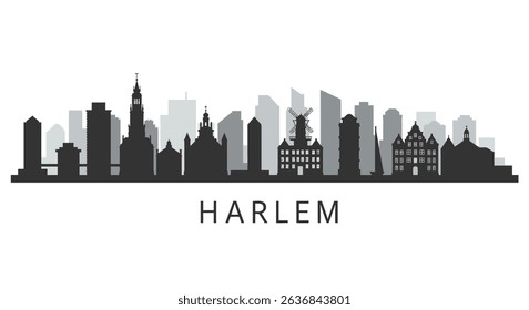 Haarlem Skyline with Netherlands Cityscape, and Vector Illustration.