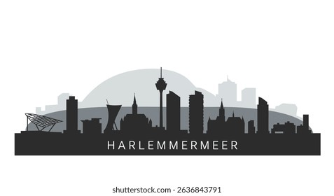 Haarlemmeer Skyline with Netherlands Cityscape Silhouette.