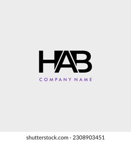 HAB initial letter monogram logo