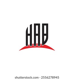 HAB letter logo design with white background in illustrator, vector logo modern alphabet font