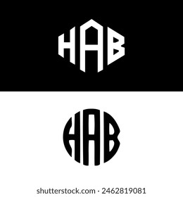 HAB-Buchstabe-Logo-Vektorgrafik-Design, HAB-einfaches und modernes Logo. HAB luxuriöses Alphabet-Design