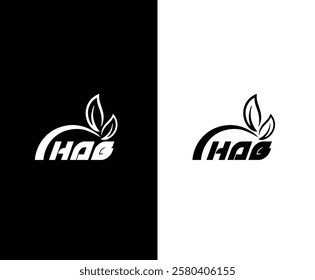 HAB letter technology logo design on black background HAB creative initials letter IT logo concept