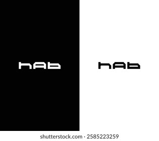 HAB letter technology logo design on black background HAB creative initials letter IT logo concept