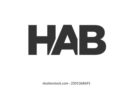 HAB Logo Designvorlage mit starkem und modernem Fettdruck. Ursprünglicher Vektor-Logotyp mit einfacher und minimaler Typografie. Trendy Unternehmensidentität ideal für Unternehmen Markenpräsenz.