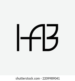 HAB monogramm Vektorlogo. Drei Buchstaben Logo kombiniert. Geeignet für Unternehmen, Industrie, Produkte, Marken und Organisation.